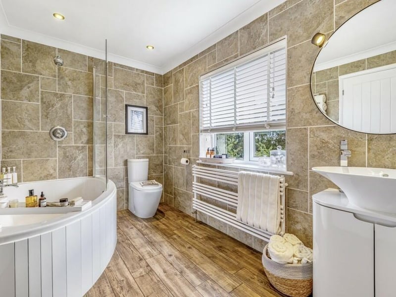 The bathroom.