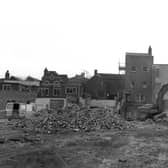 There was a building ‘blitz’ on Boston’s Strait Bargate 30 years ago as major building works got under way. The frontages of a Strait Bargate block that once housed Fosters, Preedy and Wakefields survived, but bulldozers demolished a huge area at the back in preparations for redevelopment.