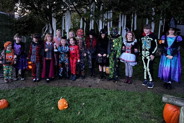 Youngsters dressed up for the pumpkin trail at Walcott Primary School. Photo: supplied