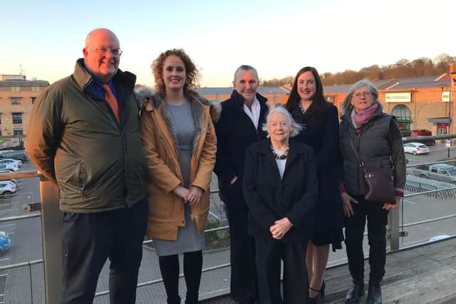 Vaughan Hughes, secretary of Gainsborough In Bloom, Claire North from Sills and Betteridge solicitors, Anna Grieves from West Lindsey District Council, Margaret Carter from the Friends of the Old Hall, Alison Shipperbottom, centre manager at Marshall's Yard and Gill Vollentine from the Mercer Woods group.