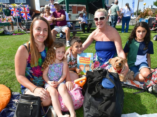 Enjoying the fun are the Malkin-Wood family  (from left) Rebecca, Rosie , Rowan, 7, Carol Malkin-Jones, Riley, 10