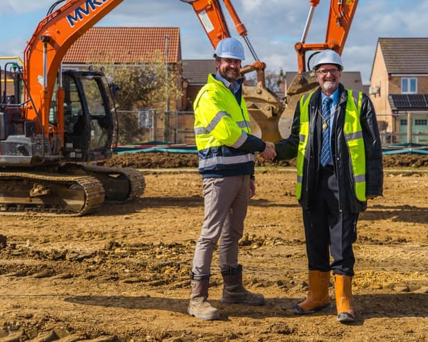 l-r - Adam Knight of Allison Homes East and Deputy Mayor of Market Deeping, Cllr Robert Broughton