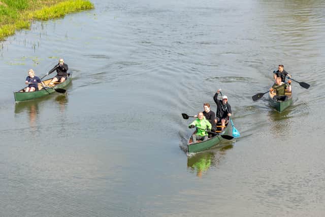 The firefighters canoe from Bardney to Woodhall Spa.