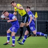 Gainsborough Trinity new-boy Charlie Jemson battles for a header while playing for Worksop Town.