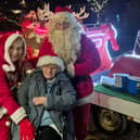 Gwen with Santa at Toray Pines care home in Coningsby