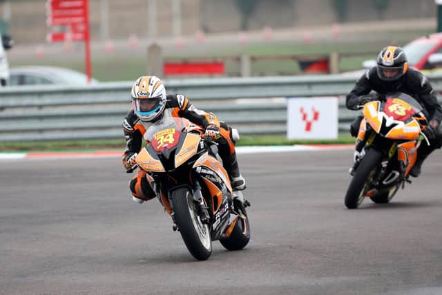 Aaron Silvester leads brother Max into a corner at Donington Park. Photo: MotoAero Photography.
