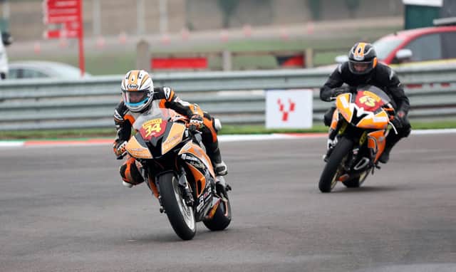 Aaron Silvester leads brother Max into a corner at Donington Park. Photo: MotoAero Photography.