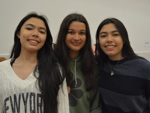 Twins Elli Richardson, left, and Ella Richardson, right, with friend Dearbhla Gaughan, who will all be returning to De Aston to take up their places in the sixth form