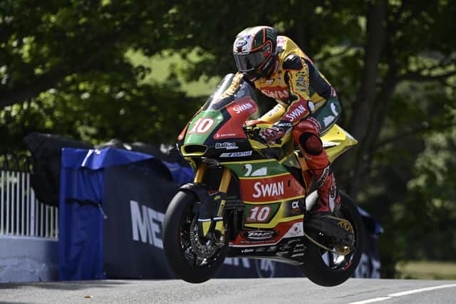 Peter Hickman speeds around the TT course this week. Photo by Isle of Man TT.