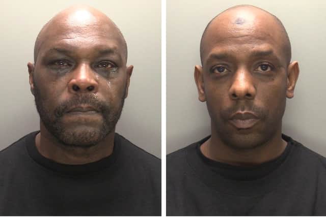 Jailed men Derek Brown, 61, (left),  of Kirklees, Norwich, and Kevin Gibbs, 45, of Sherwell Road, Hellesdon, Norwich.