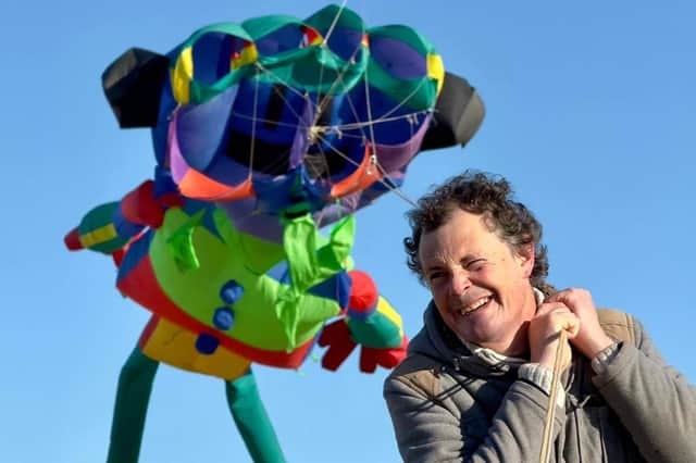 Robert Steadman flying one of his amazing kites.
