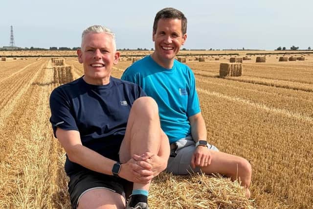 Alex and James all set for their New York Marathon challenge.