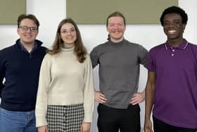 George Elson (left), who grew up in Sutton on Sea and went to school at Alford, with three of the other students who make up the Fenwold Opera company. (PHOTO BY: Fenwold Opera)