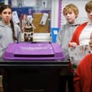 Youngsters give guidance in a video on what should go in which bin in South Kesteven. Photo: SKDC