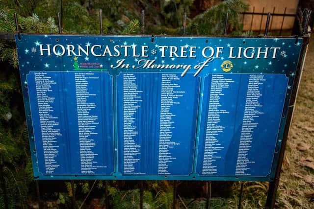 The names of loved ones remembered on the Tree of Light.