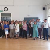 Coun Anne Dorrian with staff from the Lincolnshire Community and Voluntary Service.