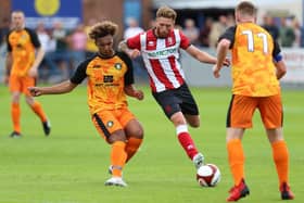 Action from Gainsborough's game with Lincoln on Saturday. Photo by Dan Westwell.