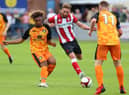 Action from Gainsborough's game with Lincoln on Saturday. Photo by Dan Westwell.
