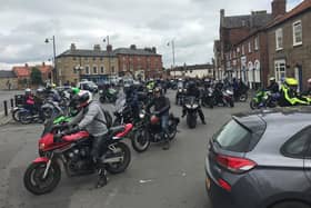 Motorcyclists gather on Wragby Market Place for a previous charity ride in aid of the Lincolnshire Brain Tumour Support Group.