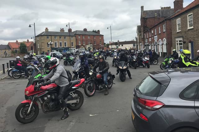 Motorcyclists gather on Wragby Market Place for a previous charity ride in aid of the Lincolnshire Brain Tumour Support Group.