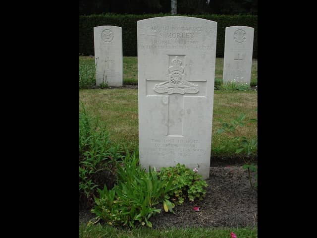 The gravestone of Boston's Sydney Morley, who died in the Second World War.