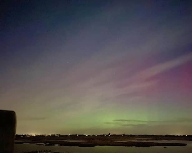 One of the images Zoe Smith, of Boston, got of the Northern Lights from RSPB Frampton Marsh.