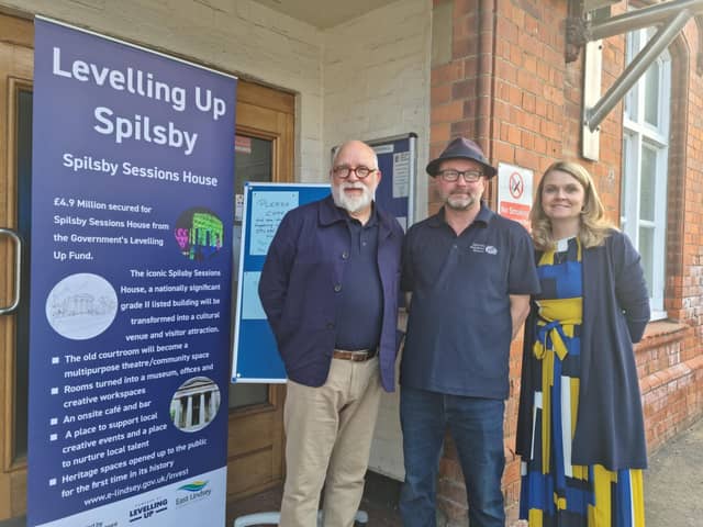 Chairman of the Sessions House board Kevin Lockyer, arts director Bruce Knight and East Lindsey assistant director of economic growth.