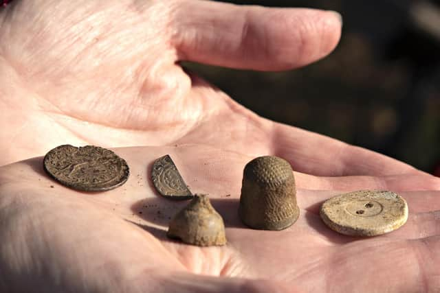 A close-up of some of the finds