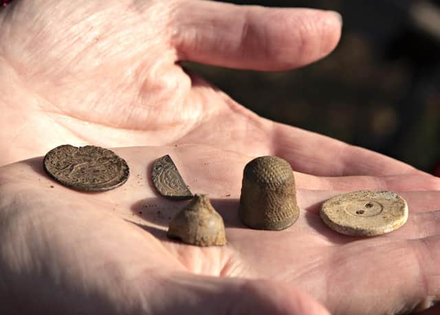 A close-up of some of the finds