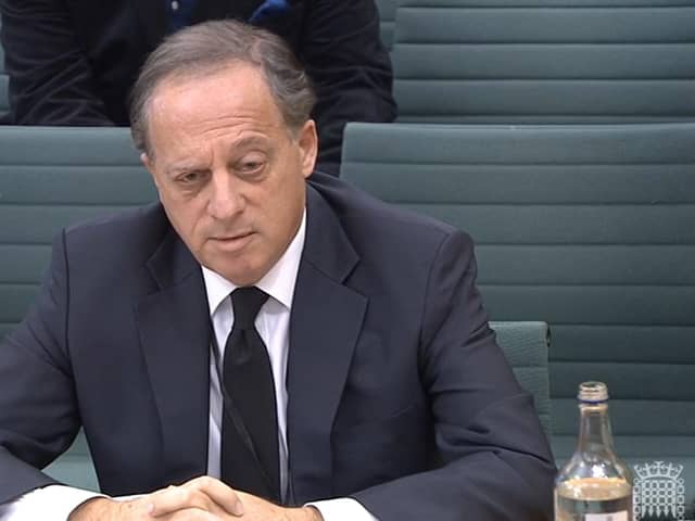 BBC chairman Richard Sharp was hauled in front of MPs over his involvement in a loan for Boris Johnson (Picture: PA)