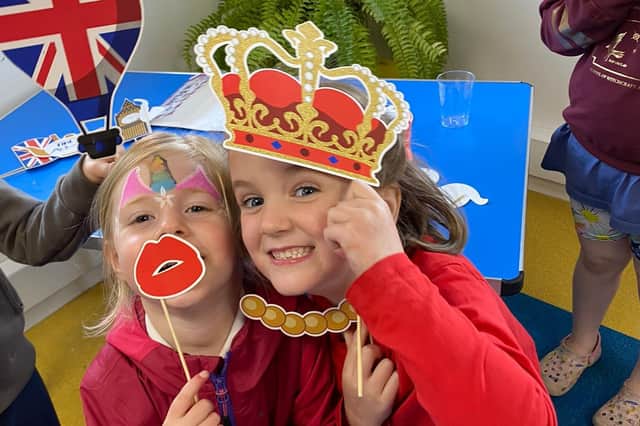 Olivia Weeks and Ella-Rose Barnes enjoying some Jubilee fun
