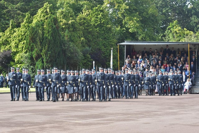 Graduating officers on the parade ground.