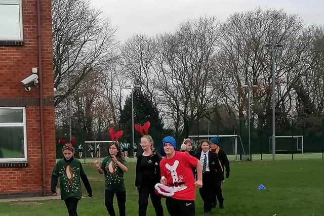 Santas at King Edward VI Academy, Spilsby.