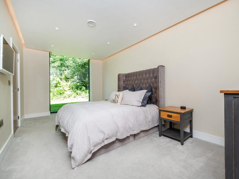 The primary bedroom.