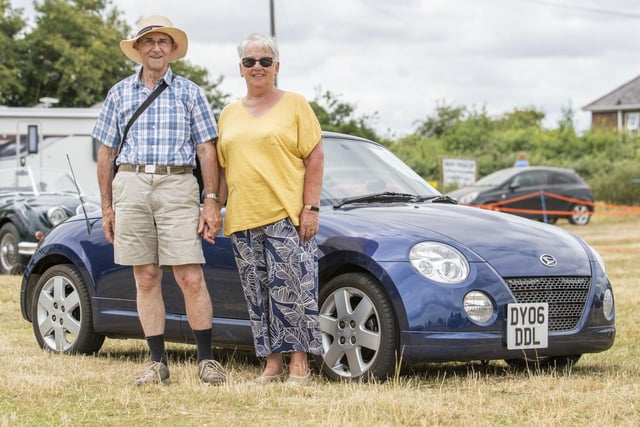 David Marriage and Faith Hopkins with their Diahatsu Copen. Photo: Holly Parkinson