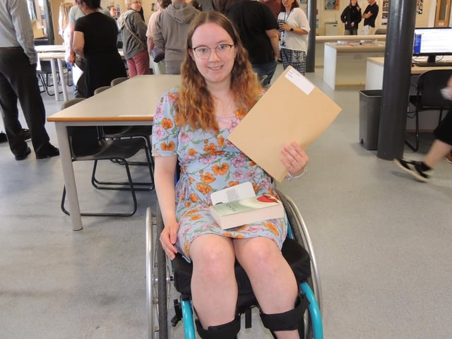Amelia Collier was really happy with her A* A* A grades. She has applied for reconsideration by Cambridge University, but if unsuccessful will go to Leeds University to study modern languages.