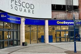 The OneBeyond signage in Boston's Pescod Square Shopping Centre.