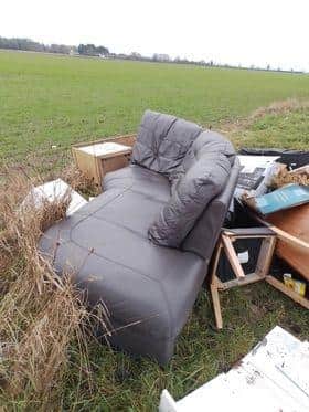 The flytip on Sheep Marsh Lane near North Cotes. Photo: Samantha Buckenham