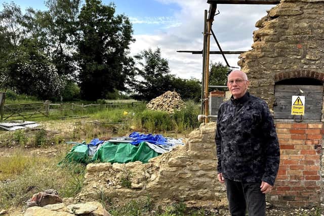 Alan Morris on his plot of land in Hemswell