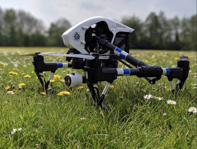 A police drone was used in the search and arrest of three youths suspected of burglary and two men on suspicion of drug dealing in Boston.
