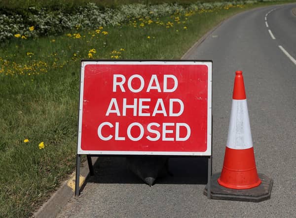 Road Closed signs. Tuesday May 12th 2020