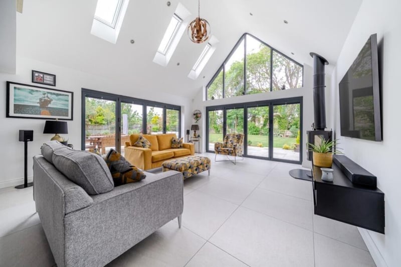 Part of the open-plan kitchen/dining room/family room.
