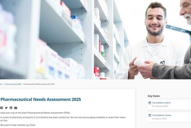 People can now give their views on the future shape of pharmacy services in Lincolnshire. Photo: LCC