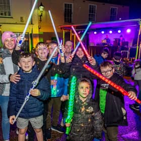 Families enjoying Spilsby Light Night. Photos: John Aron Photography