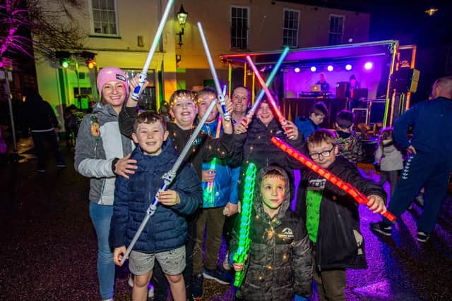 Families enjoying Spilsby Light Night. Photos: John Aron Photography