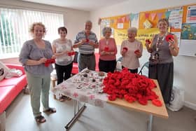 Members of Paltform Housing's  Public Living Room in Skegness have been busy creating  poppies for the Royal British Legion Remembrance display around the Clock Tower. RBL secretary Louise  Clarkson went along to collect them.