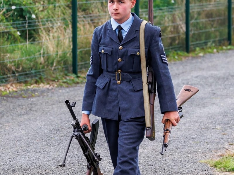 A museum supporter in military uniform.