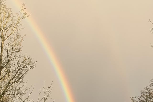 William Crook snapped a fine shot of this rainbow above the area, although he reports there wasn't a pot of gold found on this occasion.