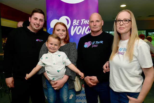 Bethany Vincent's family, from left: Georgio West, Chloe Vincent with Harry Coles, 3, Darren Vincent and Caroline Vincent.