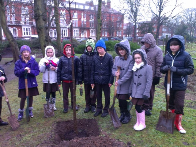 Youngsters from Skegness' Richmond Primary School are pictured 10 years ago planting oak trees in Tower Gardens to replace trees removed due to safety concerns.